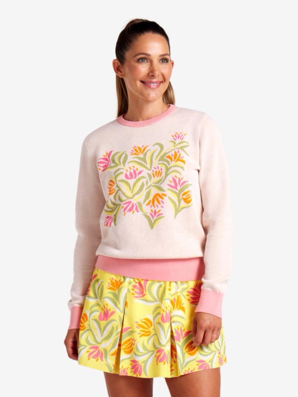 PUMA X Dani Dazey Floral Sweater Small NWT